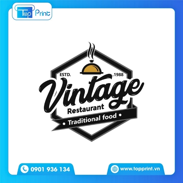 Mẫu logo nh&agrave; h&agrave;ng ứng dụng in ấn thực tế