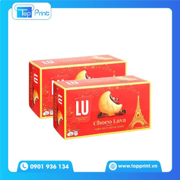 Hộp giấy đựng bánh qui Lu