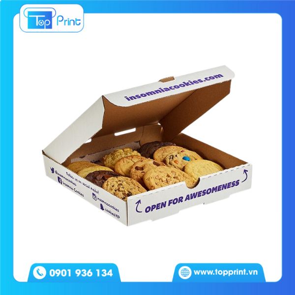 Hộp giấy đựng bánh cookies nắp gài