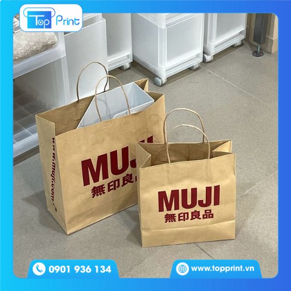 Túi giấy kraft nâu Muji