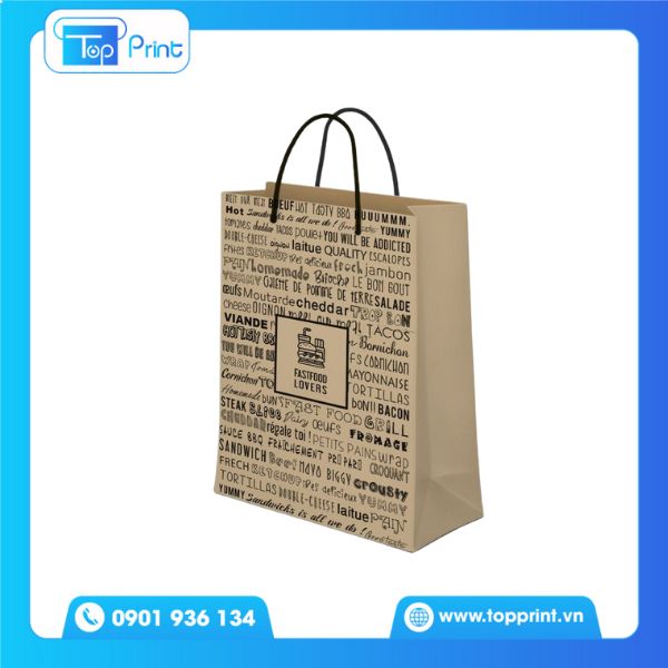 Túi giấy kraft nâu thiết kế bắt mắt