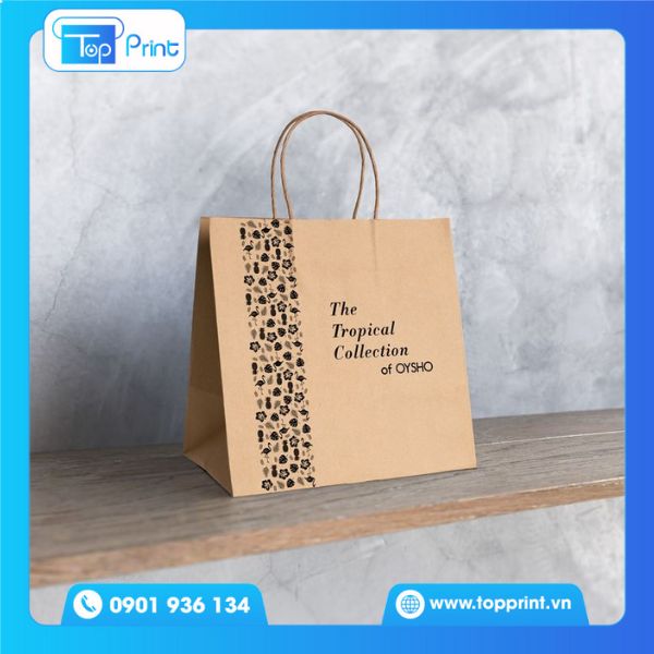 Túi giấy kraft nâu Oysho
