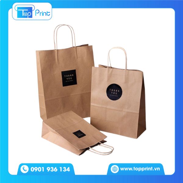 Túi giấy kraft nâu in ấn