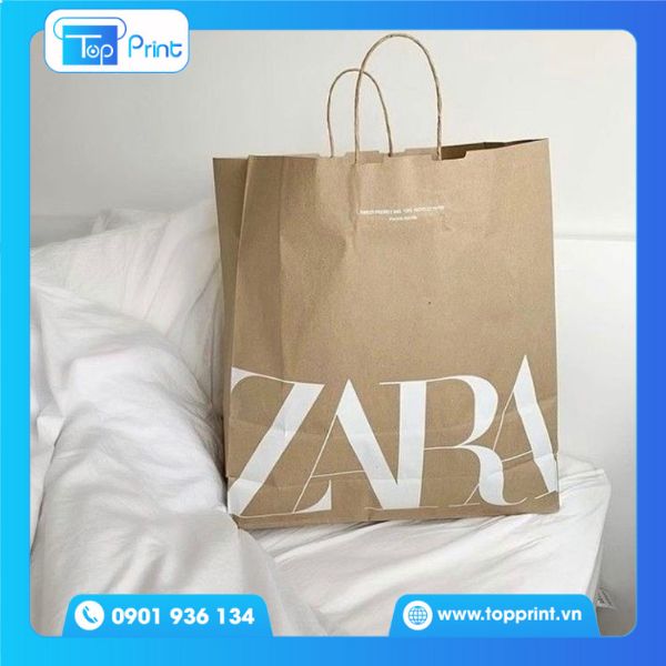 Túi giấy kraft nâu Zara