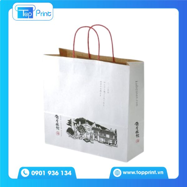 Túi kraft trắng đựng quà sang trọng