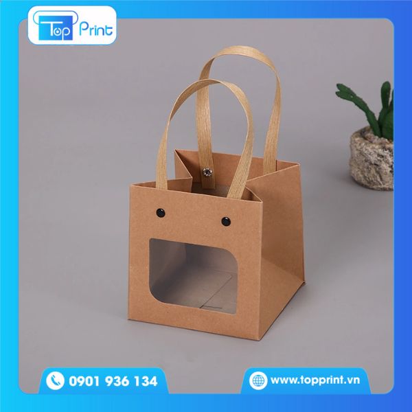 Mẫu túi giấy vuông cửa sổ có kính