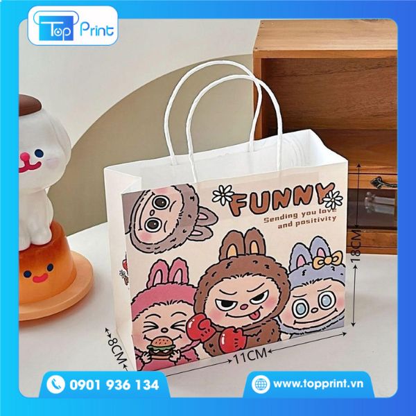 Túi Giấy Cute Hình Mèo Chibi