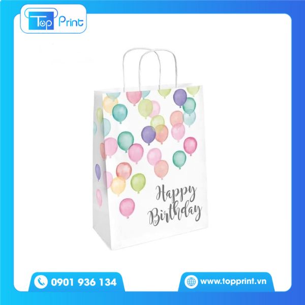 Túi Giấy Cute Với Quai Cotton Trắng