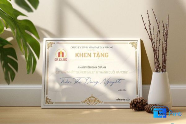 In Giấy Khen, Bằng Khen Giá Rẻ Lấy Ngày Tại TPHCM