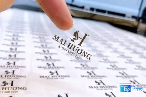 In sticker trong suốt, bế demi lấy liền