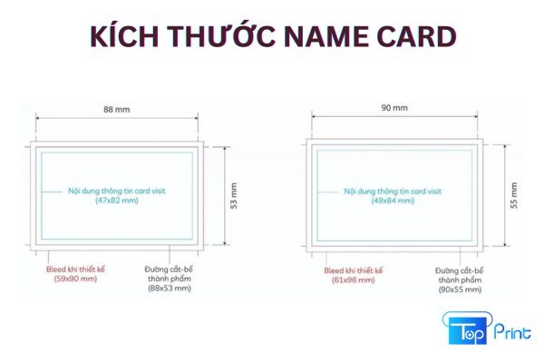 Kích thước namecard chuẩn khi thiết kế in ấn