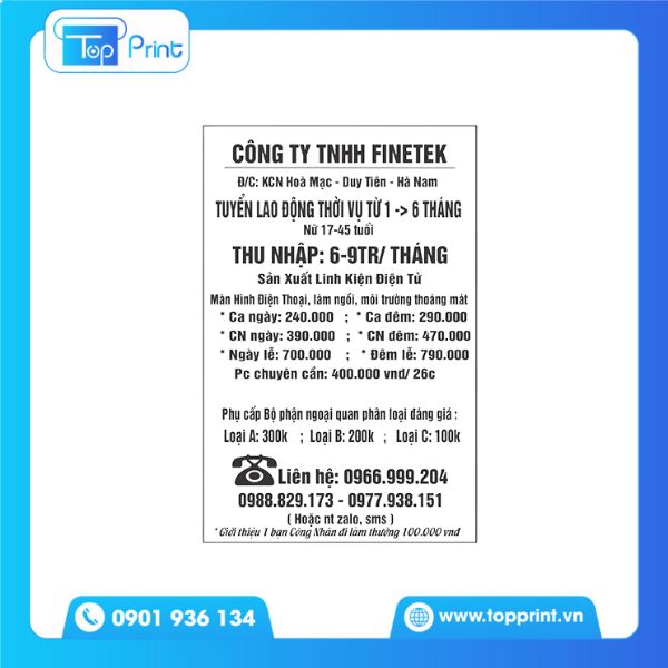 Tờ Rơi Quảng Cáo Đen Trắng