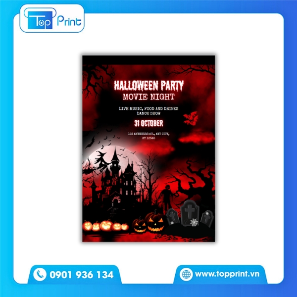Tờ Rơi Halloween Lâu Đài Ma 