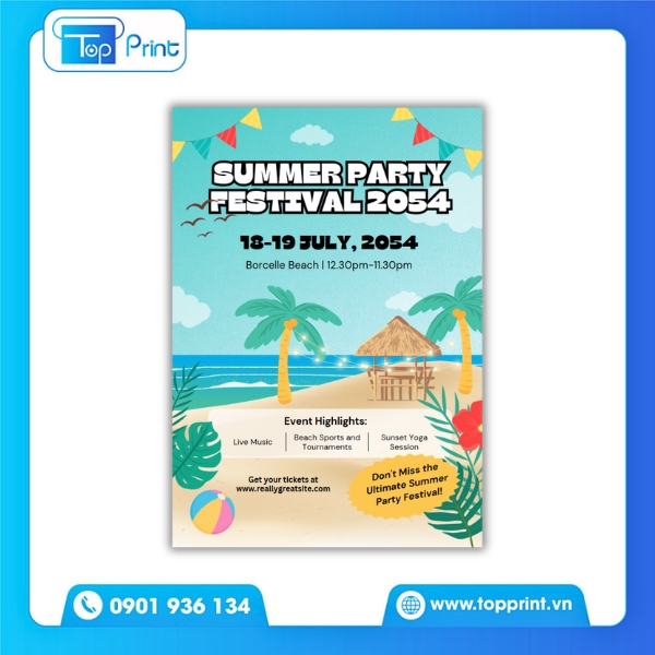 Tờ Rơi Lễ Hội SUMMER PARTY FESTIVAL