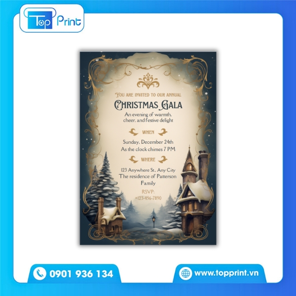 Tờ Rơi Noel Màu Vàng Kim Tươi Sáng