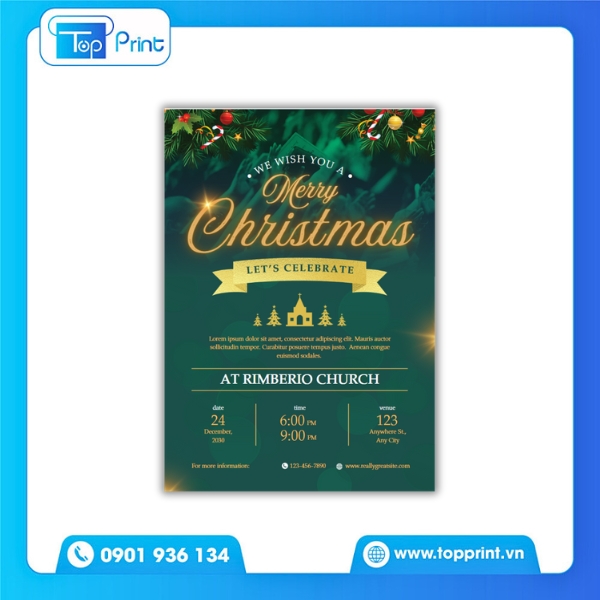 Tờ Rơi Noel Kết Hợp Màu Xanh Lá Cây
