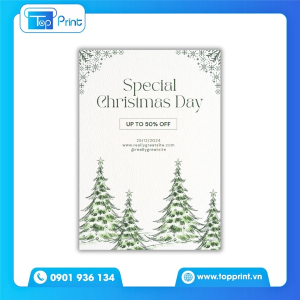 Tờ Rơi Noel Với Hình Ảnh Cây Thông