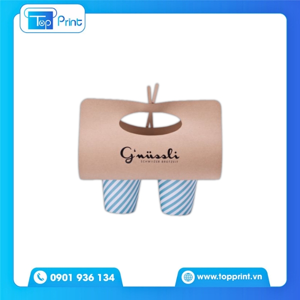 Túi Giấy 2 Ngăn Xanh Sọc Tiện Dụng