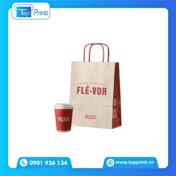 Túi Giấy Take Away Flé - Vor Màu Đỏ