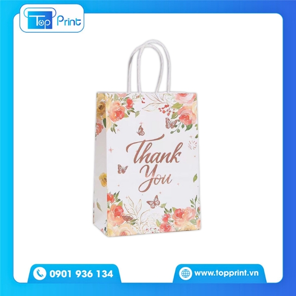 Túi Giấy Thank You Hoa Hồng Bươm Bướm