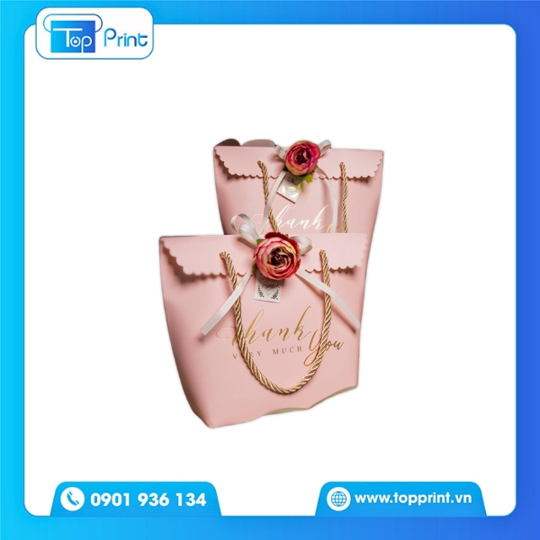 Túi Giấy Thank You Màu Hồng Nhẹ Nhàng 