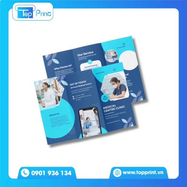 Mẫu Brochure Bệnh Viện In Logo Nổi Công Nghệ UV