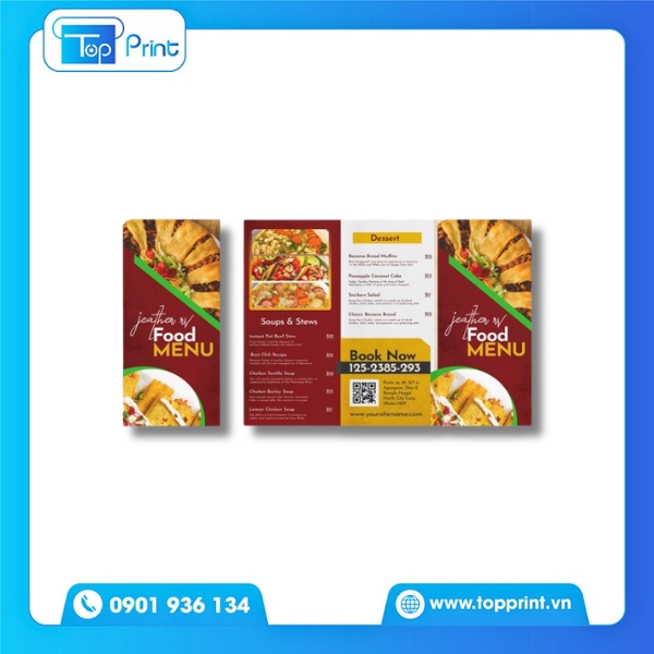 Brochure Menu Bánh Ngọt Hấp Dẫn