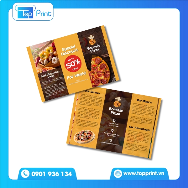 Thiết Kế Brochure Pizza Với Màu Sắc Bắt Mắt