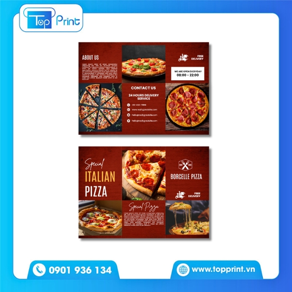 Brochure Pizza Gấp Ziczac Tiện Lợi Cho Takeaway