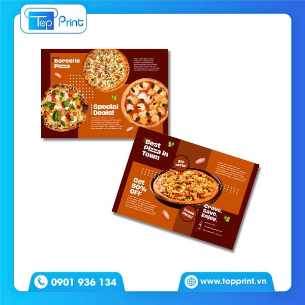 Brochure Pizza Quảng Cáo Combo Pizza Hấp Dẫn
