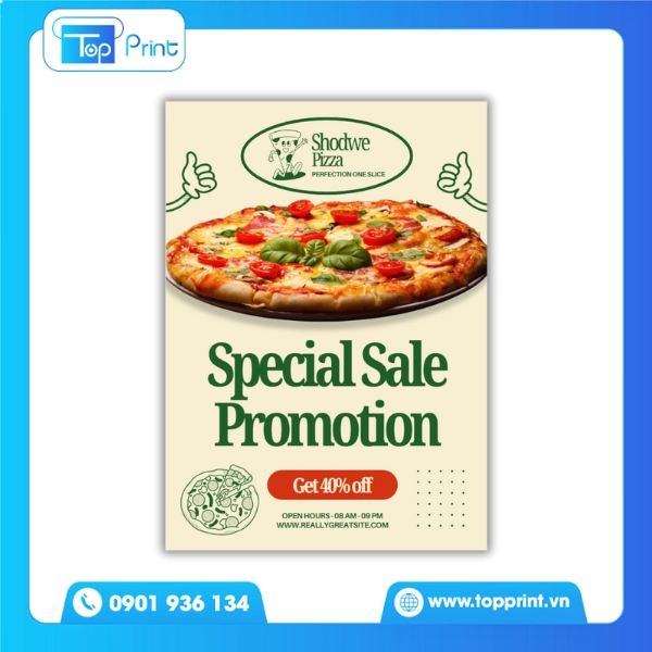 Thiết kế độc đáo trên tờ rơi pizza: Tạo ấn tượng khác biệt
