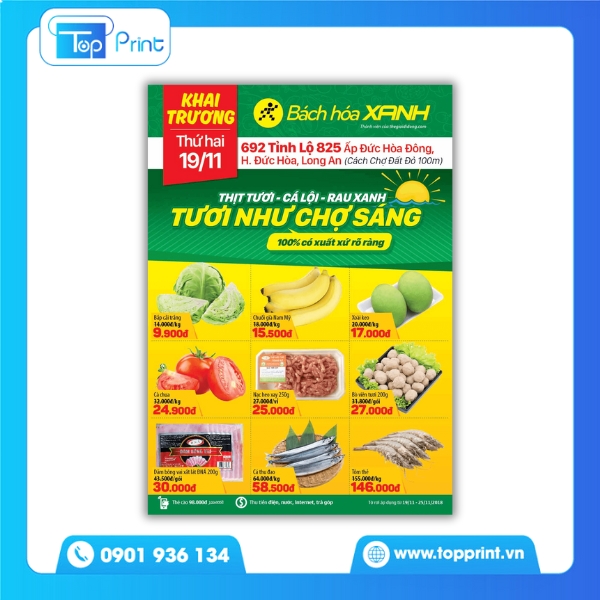 Tờ Rơi Siêu Thị Bách Hóa Xanh Tươi Như Chợ Sáng