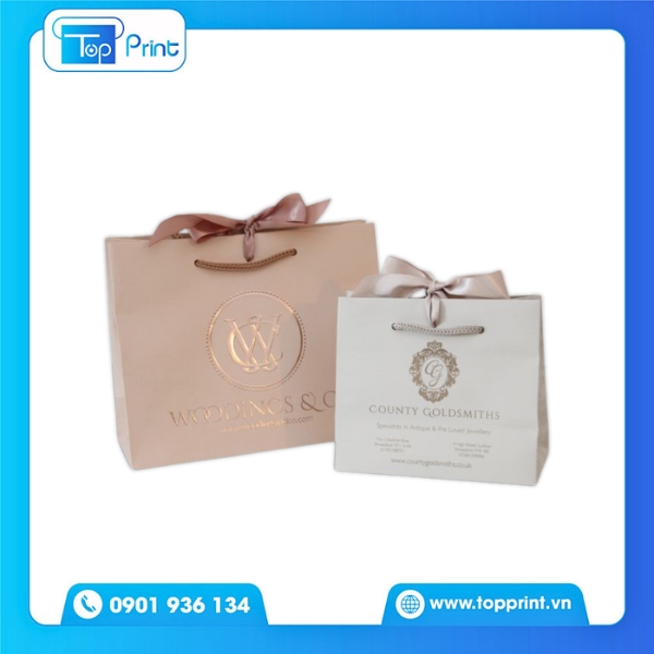 Túi Giấy Có Nơ Màu Hồng Phấn Ngọt Ngào