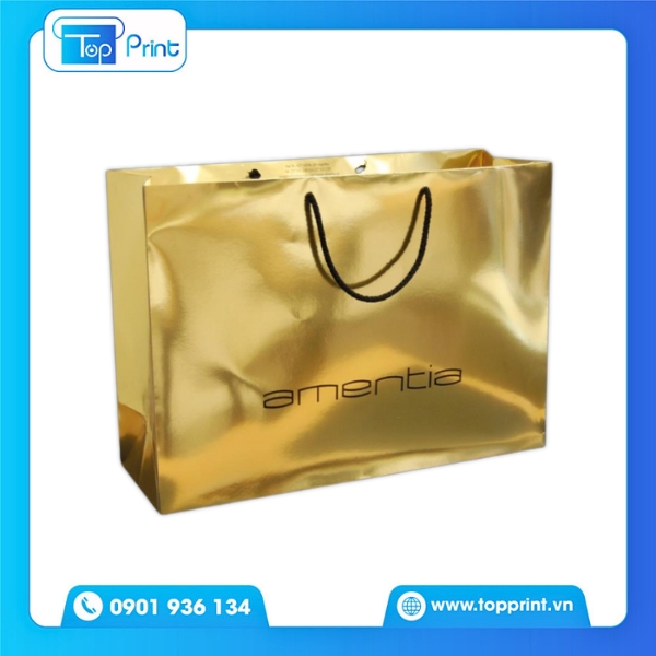 Mẫu Túi Giấy Tráng Gương Vàng Kim amentia