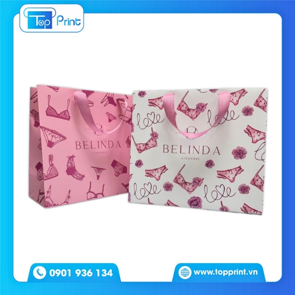 Mẫu Túi Giấy Màu Hồng BELINDA