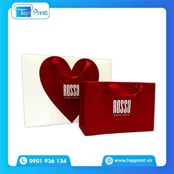 Mẫu Túi Giấy Trái Tym Màu Đỏ ROSSA
