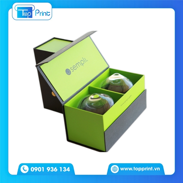Hộp Giấy 2 Ngăn Có Lót Nhung – Tôn Vinh Giá Trị Sản Phẩm
