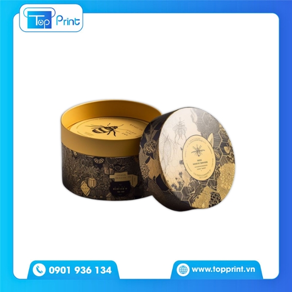 Mẫu Hộp Giấy Hình Trụ Đựng Mật Ong