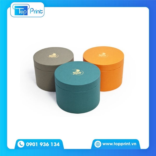 In Màu Pastel Hiện Đại Trên Hộp Giấy Hình Trụ