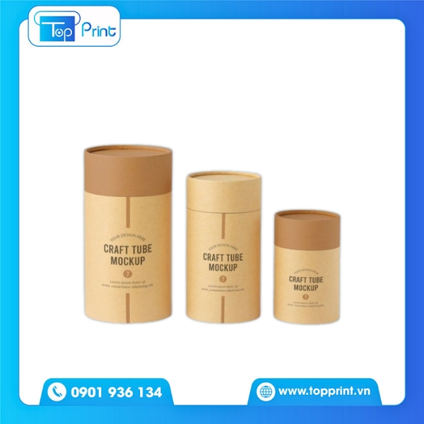 Mẫu Hộp Giấy Hình Trụ Đơn Giản Nổi Bật Thương Hiệu