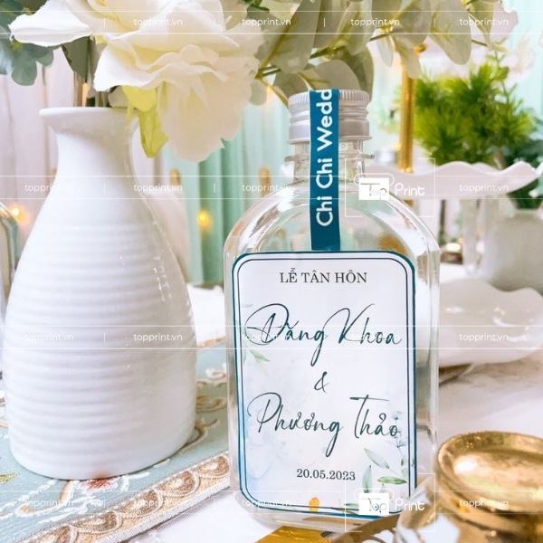 In Tem Dán Chai Nước Đám Cưới Số Lượng Ít