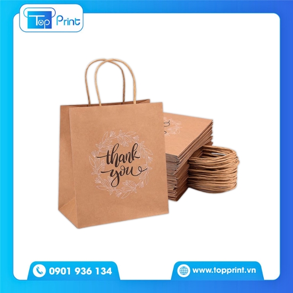 Túi Giấy Kraft Màu Nâu Đơn Giản, Thanh Lịch