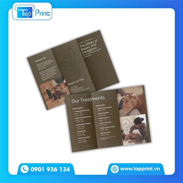 Mẫu Brochure Spa Tông Nâu Gỗ – Phong Cách Trị Liệu Đông Dược