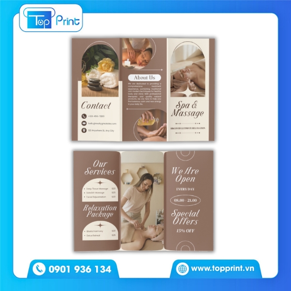Brochure Spa Hiện Đại Với Layout Tối Giản