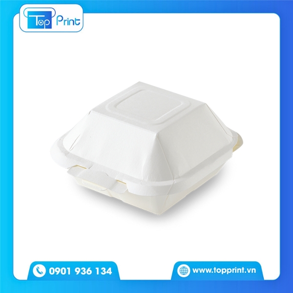 Hộp Giấy Đựng Bánh Bao Trắng Tối Giản