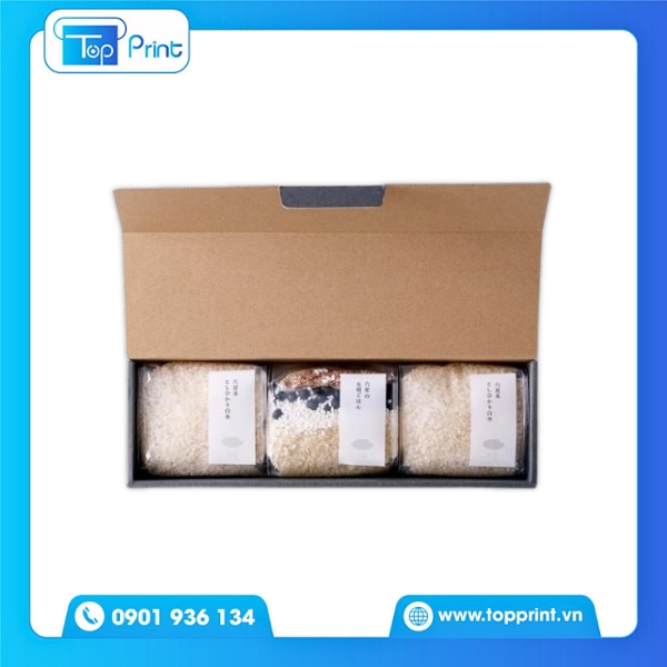 Hộp Giấy Đựng Gạo Có Ngăn Chia Bên Trong