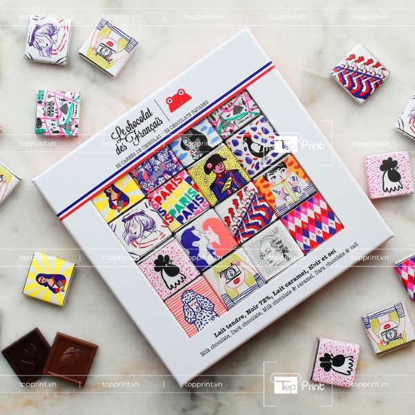 Topprint In Hộp Giấy Handmade Đựng Kẹo Theo Yêu Cầu 