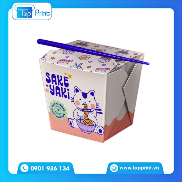 Mẫu Hộp Giấy Đựng Mì Phong Cách Nhật Bản