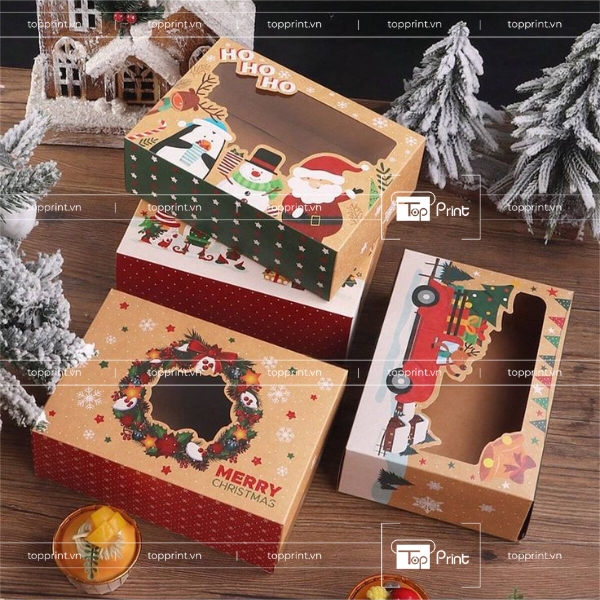 Hộp Giấy Giáng Sinh In UV Nổi Tại Xưởng In TopPrint 