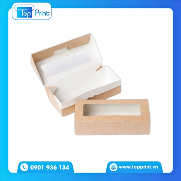 Hộp giấy kraft có cửa sổ sang trọng cho quà tặng